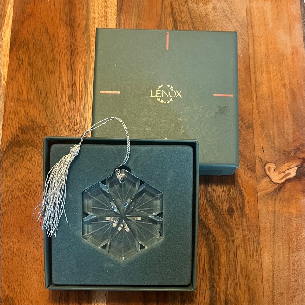 Lenox Crystal Snowflake Ornament with Silver Accents